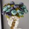 2 Bouquets Vintage Artificial Peonies Silk Peony Flowers for Wedding Bridal Home Décor Beautiful Floral Centerpiece Arrangement, Blue